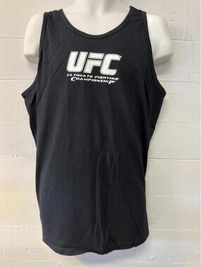 Y2K UFC as real as it gets sleeveless black logo tank top XL